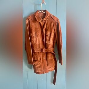 Ralph Lauren Rust Suede Belted Utility Jacket